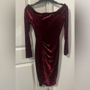 Y2K Cameo Velvet Burgundy Dress